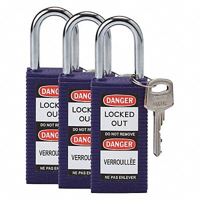 Lockout Padlock KA Purple 3 H PK3 MPN:123421