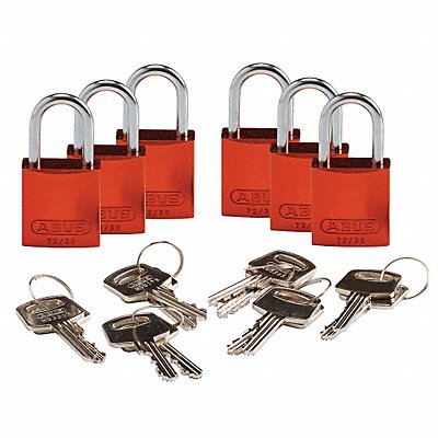 Lockout Padlock KD Orange 1-7/16 H PK6 MPN:133265