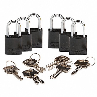 Lockout Padlock KD Black 1-7/16 H PK6 MPN:133266