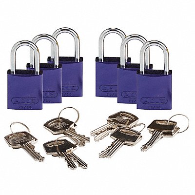 Lockout Padlock KD Purple 1-7/16 H PK6 MPN:133268