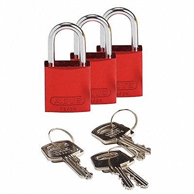 Lockout Padlock KA Red 1-7/16 H PK3 MPN:133279