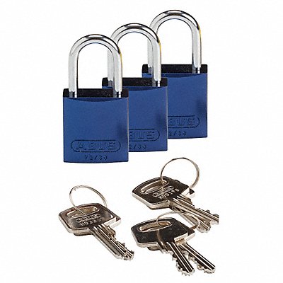 Lockout Padlock KA Blue 1-7/16 H PK3 MPN:133280