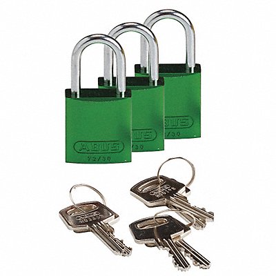 Lockout Padlock KA Green 1-7/16 H PK3 MPN:133281