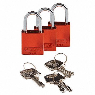 Lockout Padlock KA Orange 1-7/16 H PK3 MPN:133283