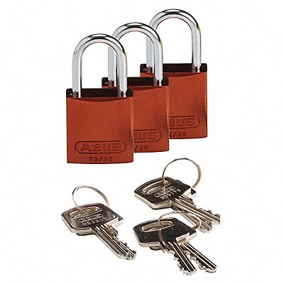 Lockout Padlock KA Brown 1-7/16 H PK3 MPN:133285