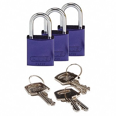 Lockout Padlock KA Purple 1-7/16 H PK3 MPN:133286