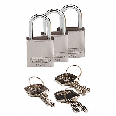 Lockout Padlock KA Silver 1-7/16 H PK3 MPN:133287