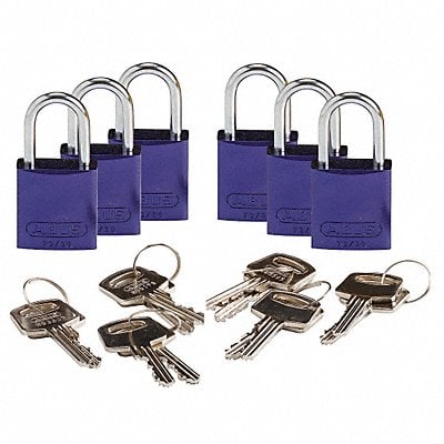 Lockout Padlock KA Purple 1-7/16 H PK6 MPN:133295