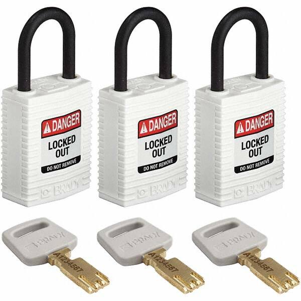 Lockout Padlock: Keyed Alike, Nylon, 0.7