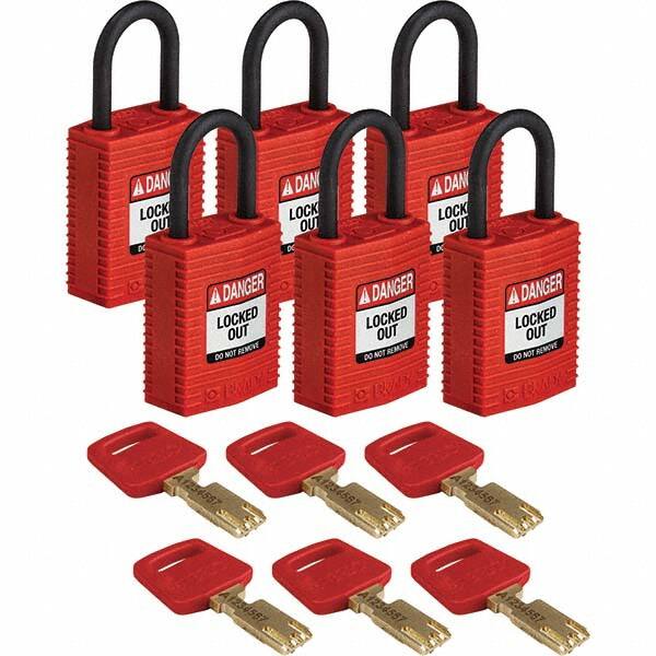 Lockout Padlock: Keyed Alike, Nylon, 0.7