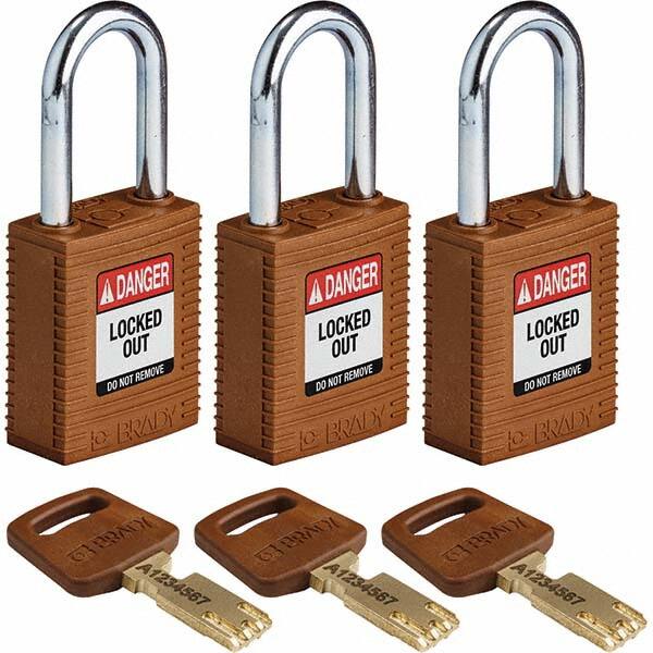 Lockout Padlock: Keyed Alike, Key Retaining, Nylon, 0.8