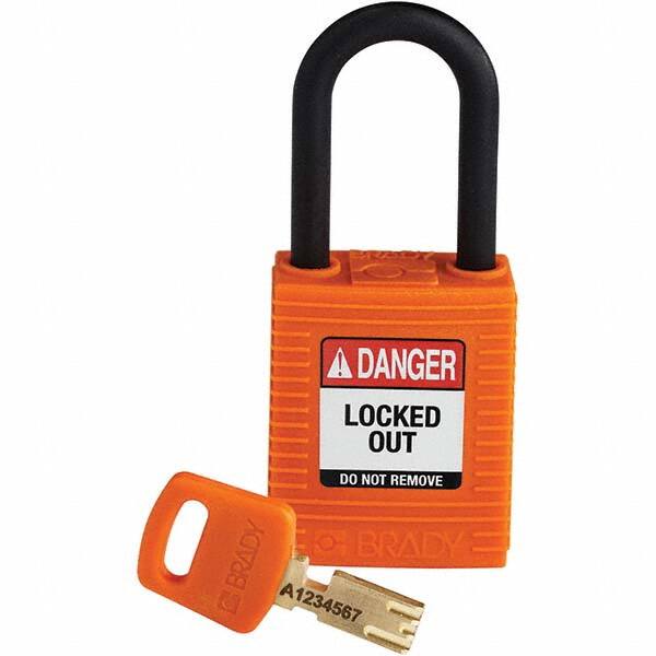 Lockout Padlock: Keyed Different, Key Retaining, Nylon, 0.8