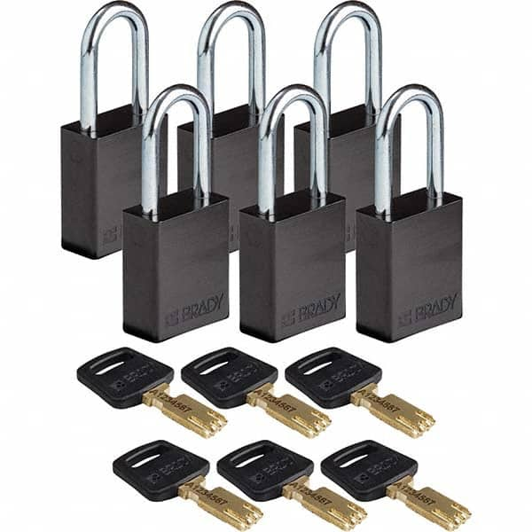 Lockout Padlock: Keyed Different, Aluminum, 0.8