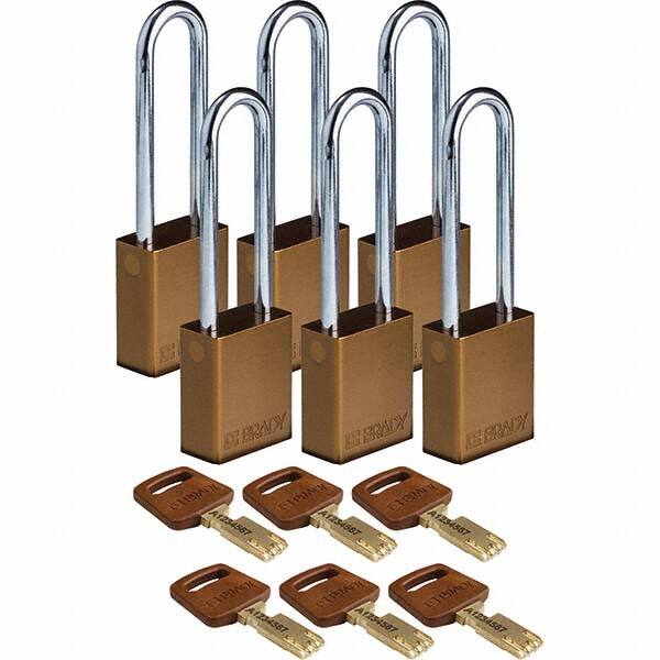 Lockout Padlock: Keyed Alike, Aluminum, 0.8