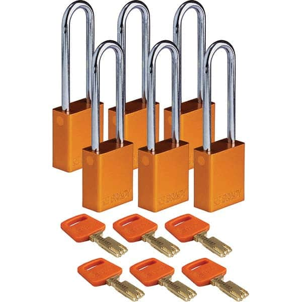 Lockout Padlock: Keyed Alike, Aluminum, 0.8