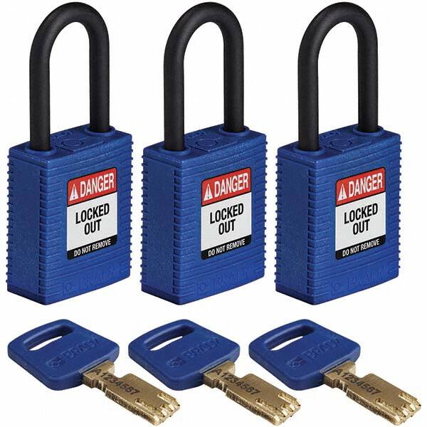 Lockout Padlock: Keyed Alike, Key Retaining, Nylon, 0.8