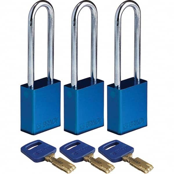 Lockout Padlock: Keyed Alike, Aluminum, 0.8