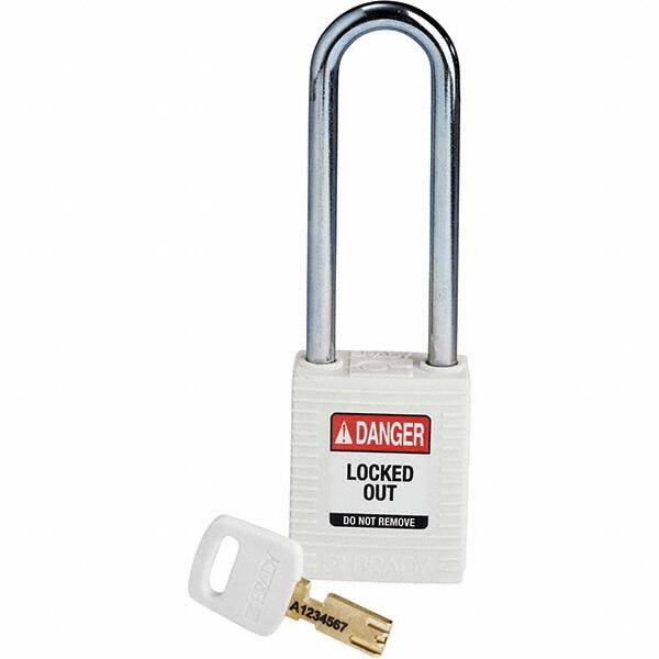 Lockout Padlock: Keyed Different, Key Retaining, Nylon, 3