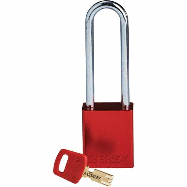 Lockout Padlock: Keyed Different, Aluminum, 3