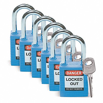 D1951 LO Padlock Blue 1-3/4 H PK6 MPN:51344