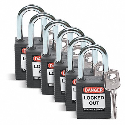 D1951 Lockout Padlock KD Black 1-3/4 H PK6 MPN:51353