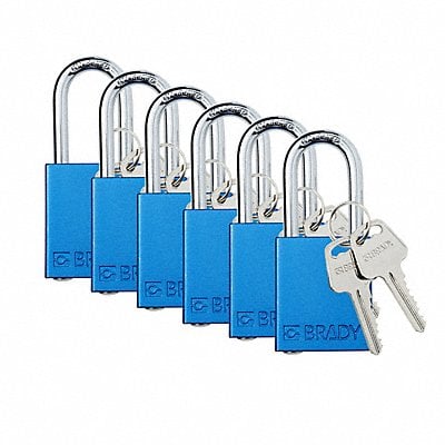 Padlock 6 Pins Blue PK6 MPN:SDAL-BLU-38ST-KA6