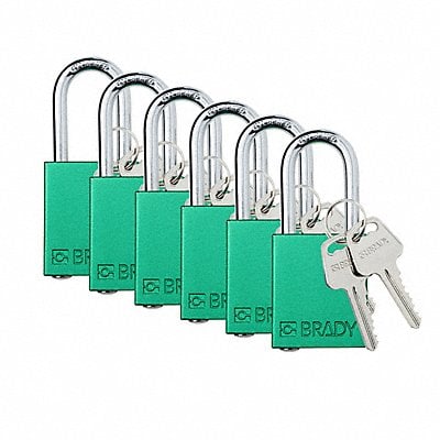 Padlock 6 Pins Green PK6 MPN:SDAL-GRN-38ST-KA6