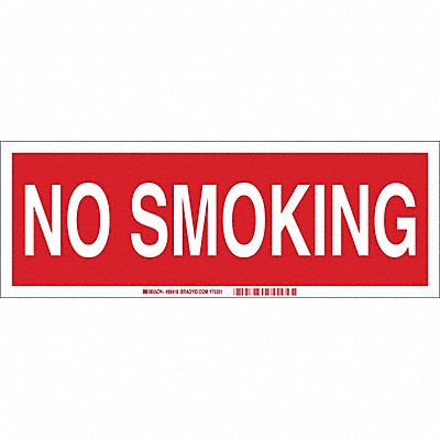 No Smoking Sign 5X14 WHT/R ENG Text MPN:88418