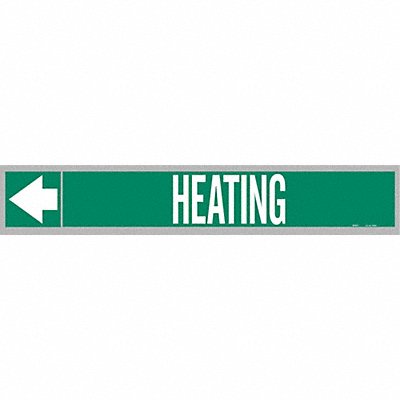 Pipe Marker Heating 1 in H 8 in W MPN:109038