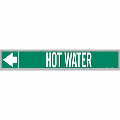 Pipe Marker Hot Water 1 in H 8 in W MPN:109221