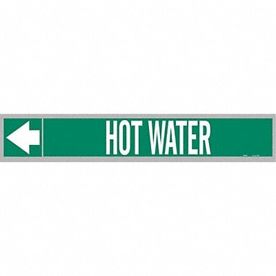 Pipe Marker Hot Water 2in H 12in W MPN:109222