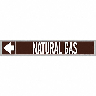 Pipe Marker Natural Gas 1in H 8in W MPN:109490
