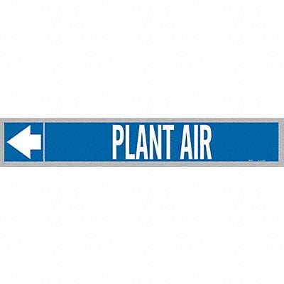 Pipe Marker Plant Air 1 in H 8 in W MPN:109562
