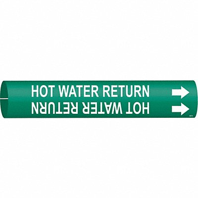 Pipe Marker Hot Water Return 2in H 2in W MPN:4337-C