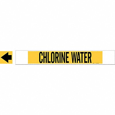 Pipe Marker Chlorine Water 4in H 24in W MPN:5653-HPHV