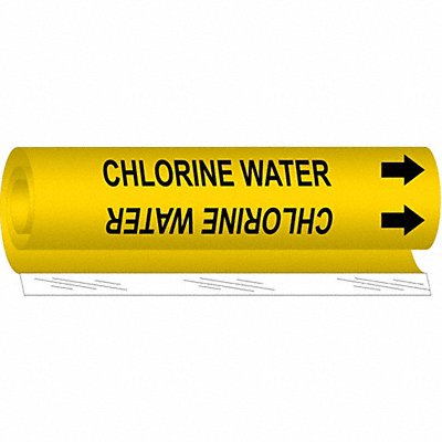 Pipe Marker Chlorine Water 5 in H 8 in W MPN:5653-O