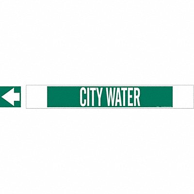 Pipe Marker City Water 4 in H 24 in W MPN:5655-HPHV