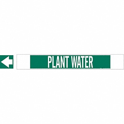 Pipe Marker Plant Water 4 in H 24 in W MPN:5739-HPHV