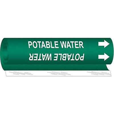 Pipe Marker Potable Water 5 in H 8 in W MPN:5744-O