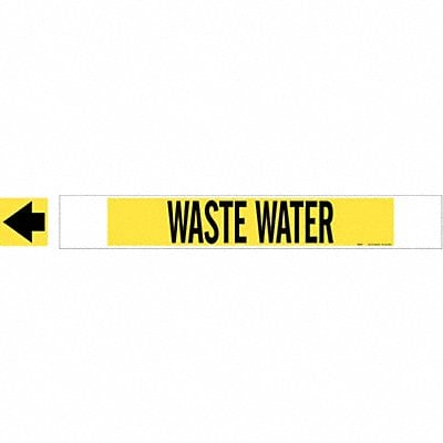 Pipe Marker Waste Water 4 in H 24 in W MPN:5784-HPHV