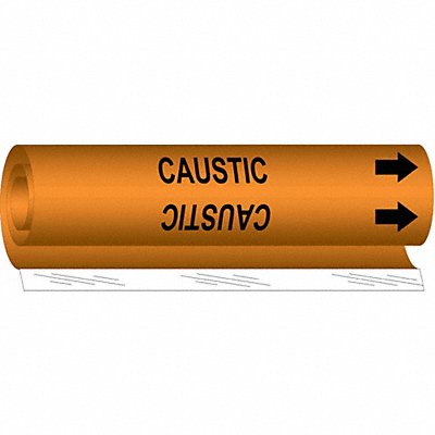 Pipe Marker Caustic 5 in H 8 in W MPN:5806-O
