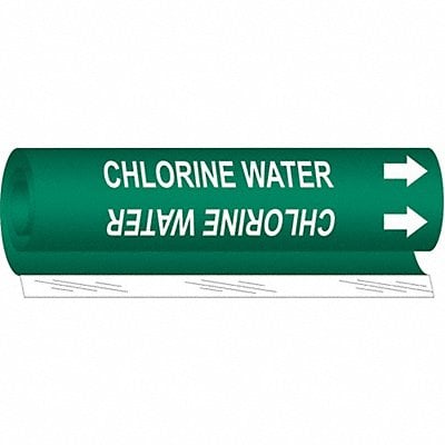 Pipe Marker Chlorine Water 5 in H 8 in W MPN:5813-O
