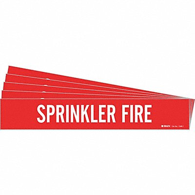 Pipe Marker White Sprinkler Fire PK5 MPN:7268-1-PK