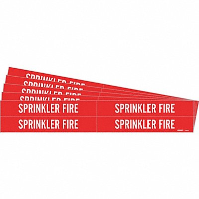 Pipe Marker White Sprinkler Fire PK5 MPN:7268-4-PK