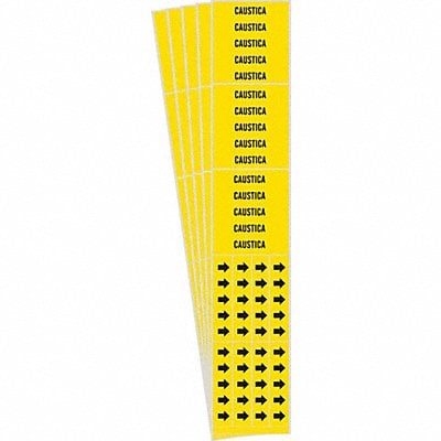 Pipe Marker Adhesive Yellow Caustica PK5 MPN:83496-PK