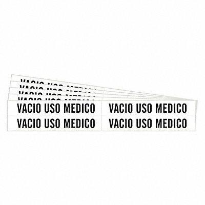 Pipe Marker Black Vacio Uso Medico PK5 MPN:83551-PK