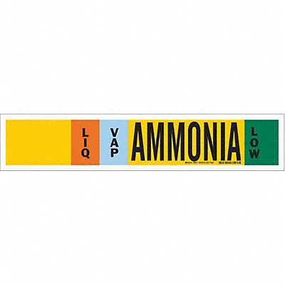 Pipe Marker Ammonia 4 in H 24 in W MPN:90477