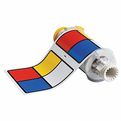 Label Red/Yellow/Blue/White 6x6In Vinyl MPN:130810