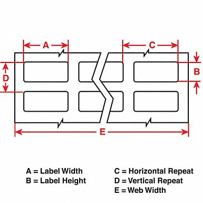 Label 3/4 in W Polyester White MPN:THT-1-423-10