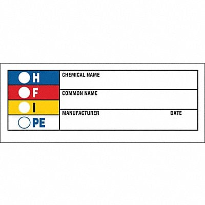 Chemical Label 1-1/2 H 3-7/8 W PK1000 MPN:60325